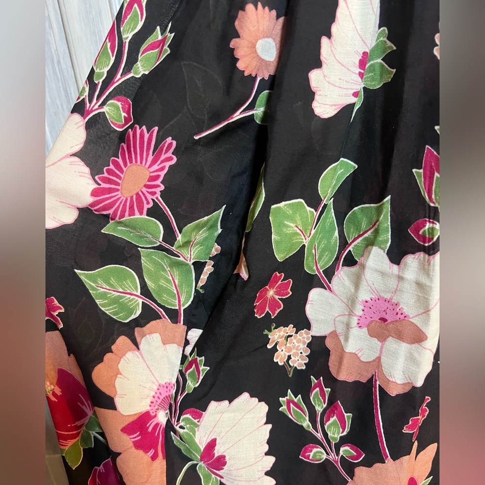Anthropologie Floral Jumpsuit - Black and Pink - Picture 9 of 12